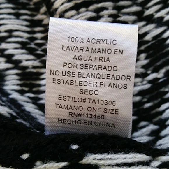 Tobi Asymmetrical Open Front Cardigan Sweater One Size Black White - Picture 12 of 12